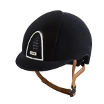Kask jeździecki KEP Italia Cromo 2.0 Black/Beige Velvet Swarovski Frame