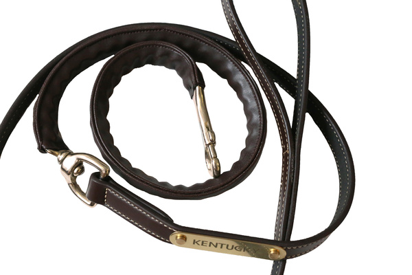 Uwiąz z łańcuszkiem pokrytym skórą syntetyczną Kentucky Horsewear Leather Covered Chain Lead
