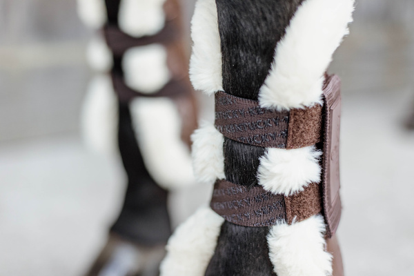 Ochraniacze przednie z futrem Kentucky Horsewear Bamboo Velcro