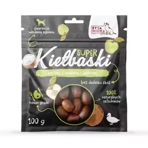 Super kiełbaski dla psa z kaczką, kokosem i jabłkiem Syta Micha