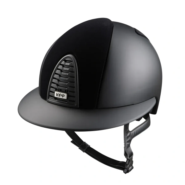 Kask jeździecki z szerokim daszkiem KEP Italia Cromo 2.0 Black Matt Velvet
