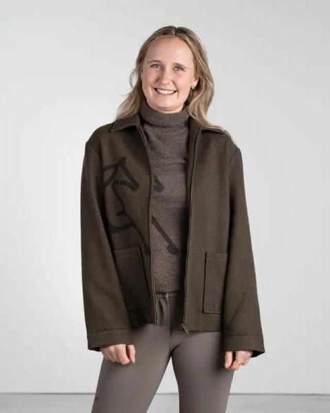 Damska kurtka jeździecka w stylu Harrington z wełnianą strukturą Fager Frida Harrington Jacket