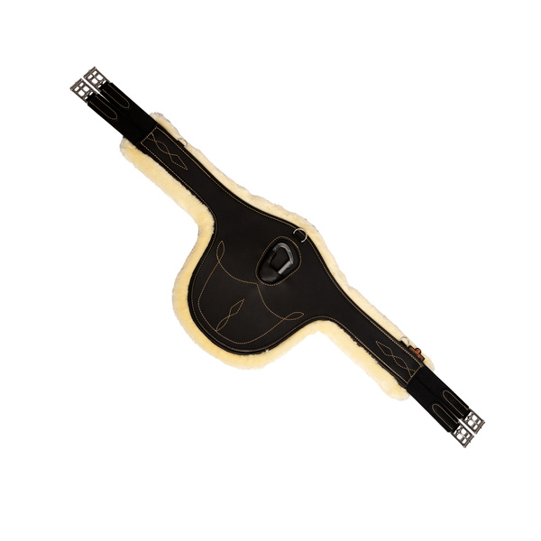 Popręg skokowy z fartuchem i futrem syntetycznym Kentucky Horsewear Sheepskin Stud Girth