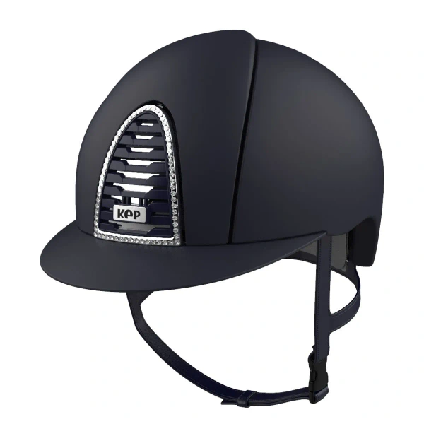 Kask jeździecki KEP Italia Cromo 2.0 Blue Textile Swarovski Frame