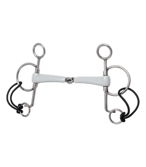 Pelham oliwkowy z krótkimi czankami Beris - pojedynczo łamany