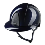 Kask jeździecki z szerokim daszkiem KEP Italia Smart Nova Polish Blue Star Silver