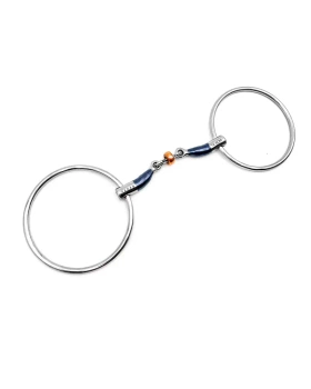 Wędzidło zwykłe z dużymi kółkami FAGER Julia Sweet Iron - podwójnie łamane