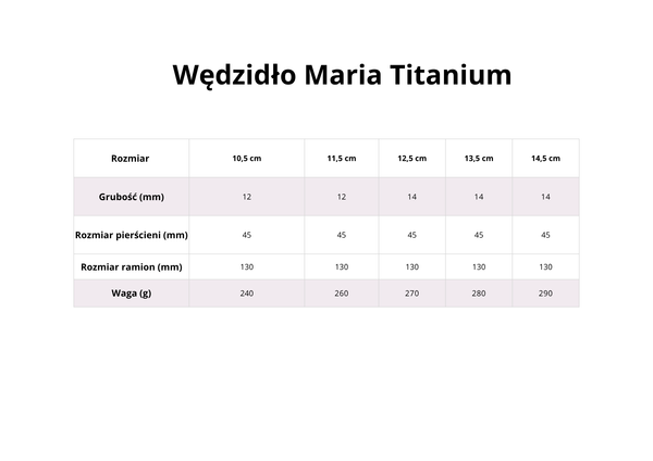 Wędzidło z wąsami FAGER Maria Titanium - podwójnie łamane