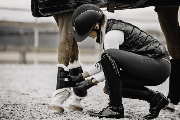 Ochraniacze ujeżdżeniowe z futrem Kentucky Horsewear Turnout Boots Leather - przody
