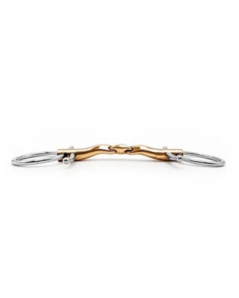 Wędzidło zwykłe z krótkimi wąsami FAGER Axel Sweet Gold - podwójnie łamane