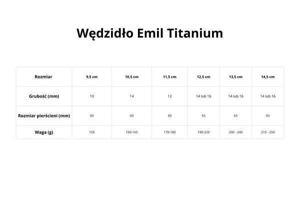Wędzidło oliwkowe FAGER Emil Titanium - podwójnie łamane