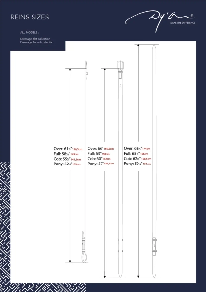 Wodze parciane ze stoperami Dy'on New English Collection NE05N