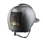 Kask jeździecki z szerokim daszkiem KEP Italia E-Light Carbon Matt 3 Nebula Gold 