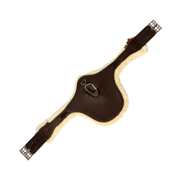 Popręg skokowy z fartuchem i futrem syntetycznym Kentucky Horsewear Sheepskin Anatomic Stud Girth