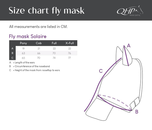 Maska przeciw owadom z ochroną na chrapy i uszami QHP Solaire
