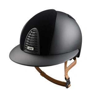 Kask jeździecki z szerokim daszkiem KEP Italia Cromo 2.0 Black/Beige Matt Velvet