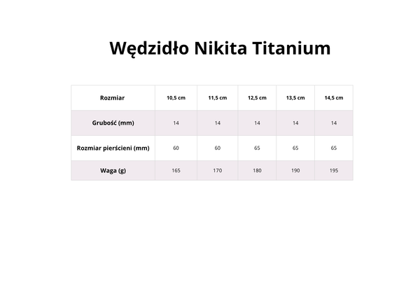 Wędzidło zwykłe FAGER Nikita Titanium - podwójnie łamane