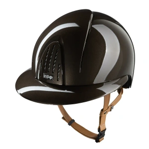 Kask jeździecki z szerokim daszkiem KEP Italia Smart Nova Polish Brown/Beige