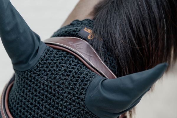 Ogłowie z nachrapnikiem angielskim kombinowanym z paskiem krzyżowym Dy'on D Collection Plaited DYAOAK