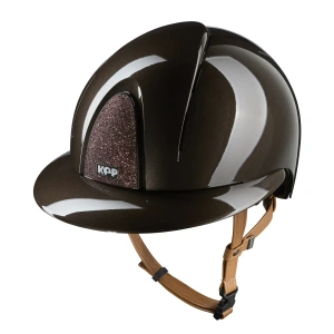 Kask jeździecki z szerokim daszkiem KEP Italia Smart Nova Polish Brown/Beige Star Brown
