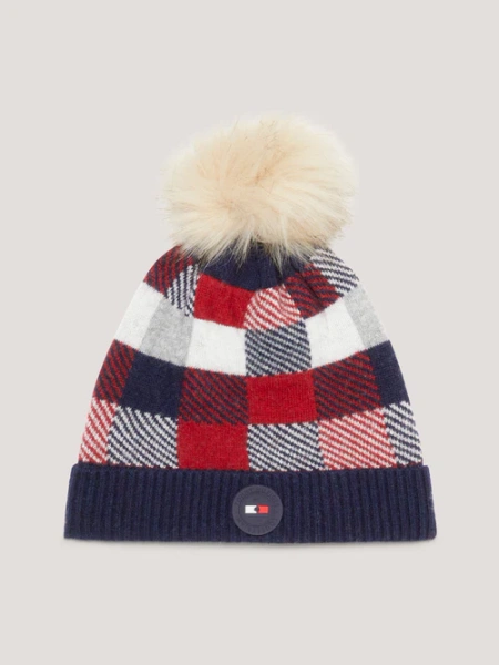Czapka zimowa z pomponem TOMMY HILFIGER EQUESTRIAN