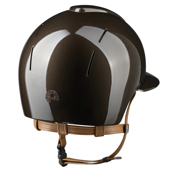 Kask jeździecki z szerokim daszkiem KEP Italia Smart Nova Polish Brown/Beige Star Brown