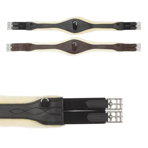 Popręg anatomiczny z futrem Kavalkade Foster Faux fur