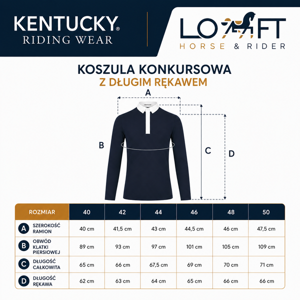 Męska koszula konkursowa z długim rękawem Kentucky Ridingwear Classic