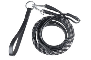 Czarna wodza START -  skórzano-sznurkowa