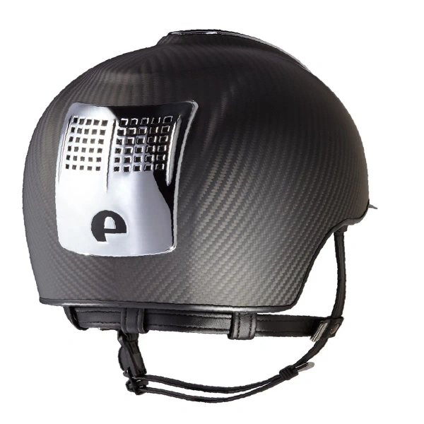 Kask jeździecki KEP Italia E-Light Carbon Polish Black 3 Inserts Silver
