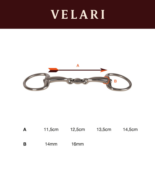 Wędzidło oliwkowe Velari Stainless Steel - podwójnie łamane