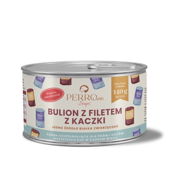 Bulion z filetem z kaczki dla psa i kota PERRO PERROland Soups