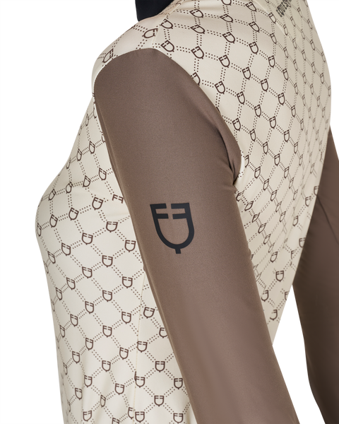 Bluzka techniczna z długim rękawem Equestro Monogram