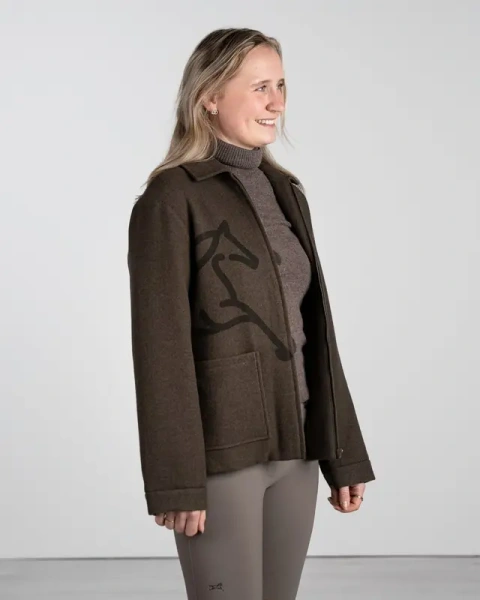 Damska kurtka jeździecka w stylu Harrington z wełnianą strukturą Fager Frida Harrington Jacket