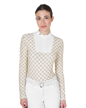 Koszula konkursowa z długim rękawem Equestro Monogram 