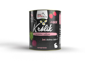 Karma mokra dla szczeniąt Syta Micha - Królik z burakiem i malinami 