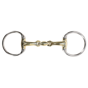 Wędzidło oliwkowe QHP Argentan  - podwójnie łamane