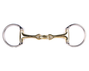 Wędzidło oliwkowe QHP Argentan - podwójnie łamane