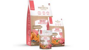 Karma sucha dla szczeniąt i psów młodych Pokusa  - Wołowina z łososiem