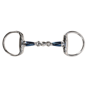 Wędzidło oliwkowe QHP Sweet Iron - podwójnie łamane