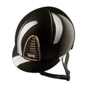Kask jeździecki KEP Italia Cromo 2.0 Black Shine Swarovski Logo Gold Mirror