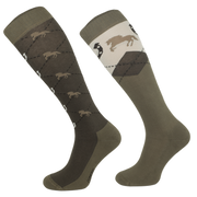 Podkolanówki jeździeckie Comodo Funny Design - Podkowa Karo