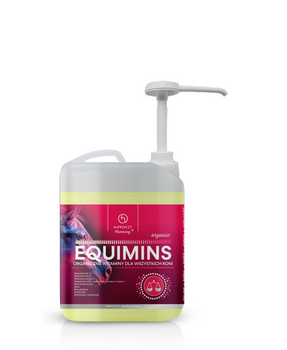 Witaminy i minerały w micelarnym płynie Hippovet Pharmacy EQUIMINS 2,5l