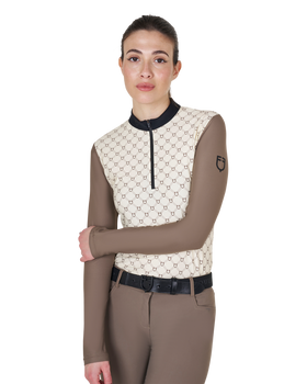 Bluzka techniczna z długim rękawem Equestro Monogram