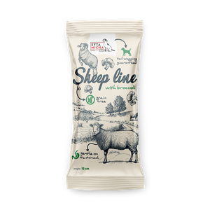 Kość do żucia dla psa Syta Micha Sheep Line - Owca z brokułem 12cm