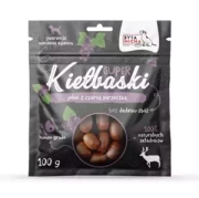 Super kiełbaski dla psa z jeleniem i czarną porzeczką  Syta Micha