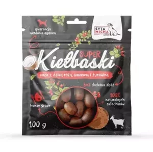 Super kiełbaski dla psa z kozą, dziką różą i kokosem Syta Micha