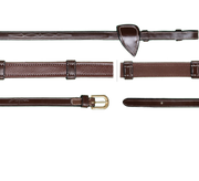 Wodze skórzane z naciągiem gumowym i stoperami Dy'on D Collection DY05G