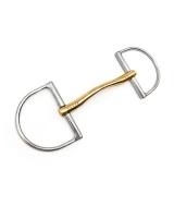 Wędzidło D-ring FAGER Owen Sweet Gold - sztanga