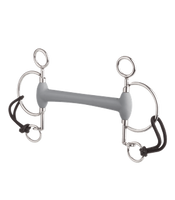 Pelham oliwkowy z krótkimi czankami Beris Eggbutt - prosty